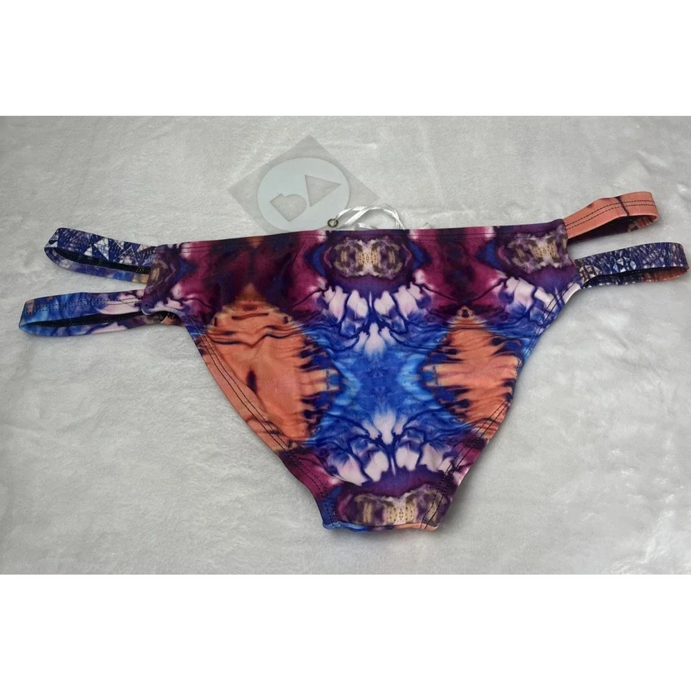 Perfect Vacation Women's Bikini Bottom Multicolor Tie-dye Size Medium NEW